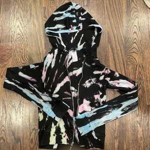 Women’s size XS colorful tie dye zip up sweatshirt